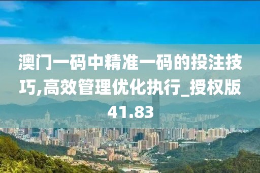 澳门一码中精准一码的投注技巧,高效管理优化执行_授权版41.83