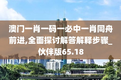 澳门一肖一码一必中一肖同舟前进,全面探讨解答解释步骤_伙伴版65.18