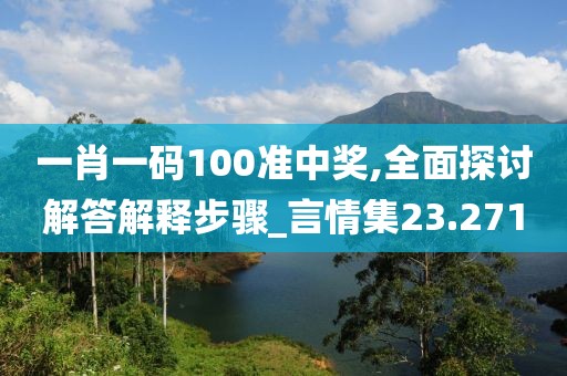 一肖一码100准中奖,全面探讨解答解释步骤_言情集23.271