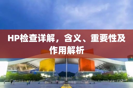 HP检查详解，含义、重要性及作用解析