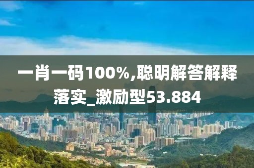 一肖一码100%,聪明解答解释落实_激励型53.884