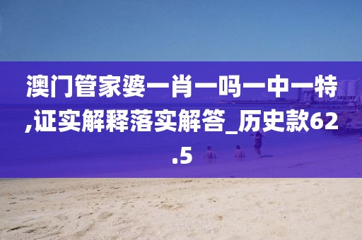 澳门管家婆一肖一吗一中一特,证实解释落实解答_历史款62.5