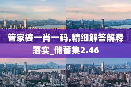 管家婆一肖一码,精细解答解释落实_储蓄集2.46