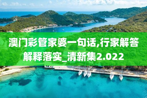 澳门彩管家婆一句话,行家解答解释落实_清新集2.022