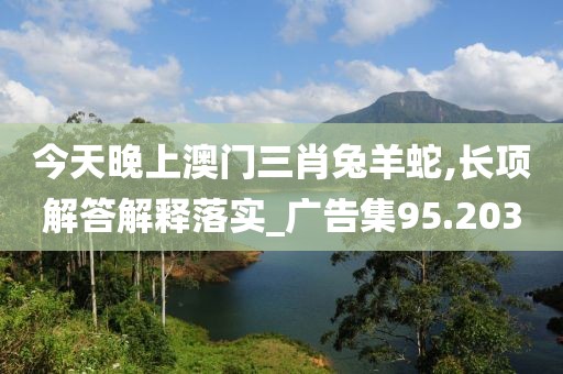 今天晚上澳门三肖兔羊蛇,长项解答解释落实_广告集95.203