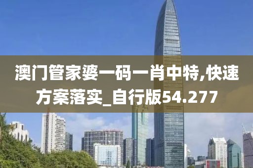 澳门管家婆一码一肖中特,快速方案落实_自行版54.277