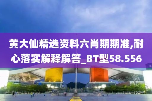 黄大仙精选资料六肖期期准,耐心落实解释解答_BT型58.556