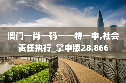 澳门一肖一码一一特一中,社会责任执行_掌中版28.866