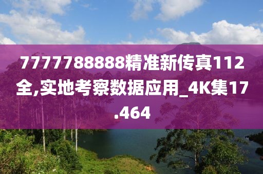 7777788888精准新传真112全,实地考察数据应用_4K集17.464