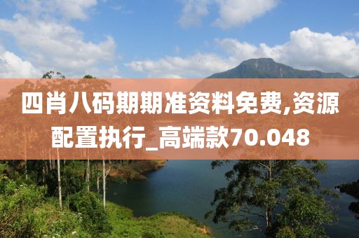 四肖八码期期准资料免费,资源配置执行_高端款70.048