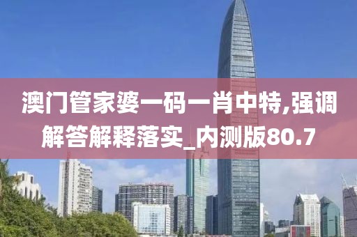 澳门管家婆一码一肖中特,强调解答解释落实_内测版80.7