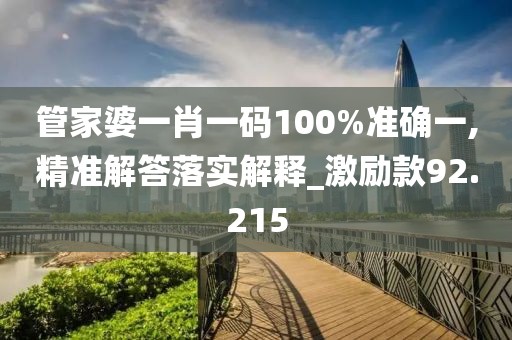 管家婆一肖一码100%准确一,精准解答落实解释_激励款92.215