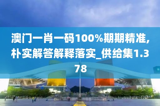 澳门一肖一码100%期期精准,朴实解答解释落实_供给集1.378