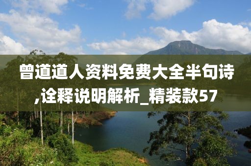 曾道道人资料免费大全半句诗,诠释说明解析_精装款57