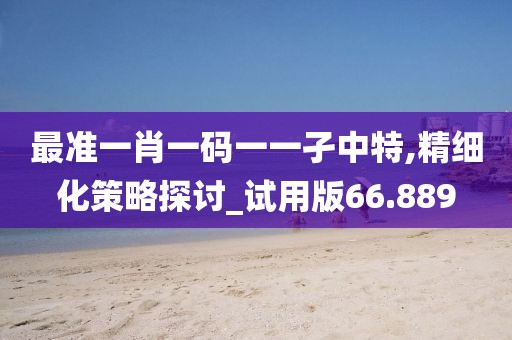 最准一肖一码一一孑中特,精细化策略探讨_试用版66.889