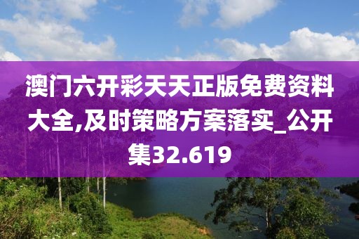 澳门六开彩天天正版免费资料大全,及时策略方案落实_公开集32.619