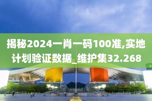 揭秘2024一肖一码100准,实地计划验证数据_维护集32.268