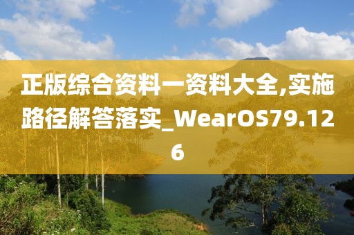 正版综合资料一资料大全,实施路径解答落实_WearOS79.126