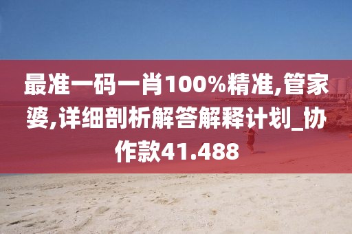 最准一码一肖100%精准,管家婆,详细剖析解答解释计划_协作款41.488