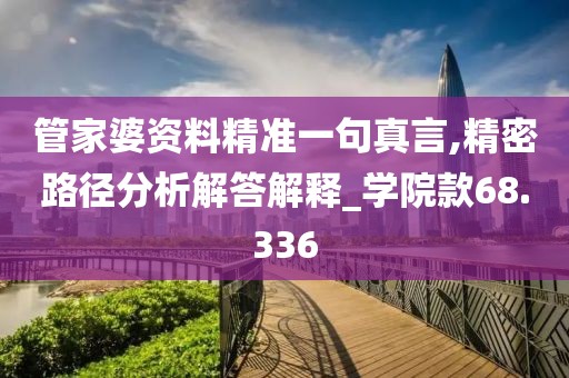 管家婆资料精准一句真言,精密路径分析解答解释_学院款68.336