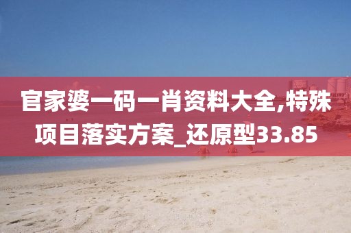 官家婆一码一肖资料大全,特殊项目落实方案_还原型33.85